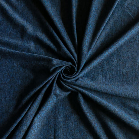Poly Lycra Jersey Knit Fabric Blue Iris/Black Marl Dry-Flex Ubersoft