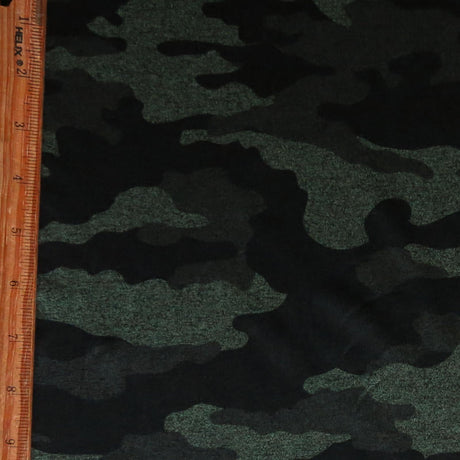 Poly Lycra Jersey Knit Fabric Evergreen Camo Marl Dry-Flex Ubersoft