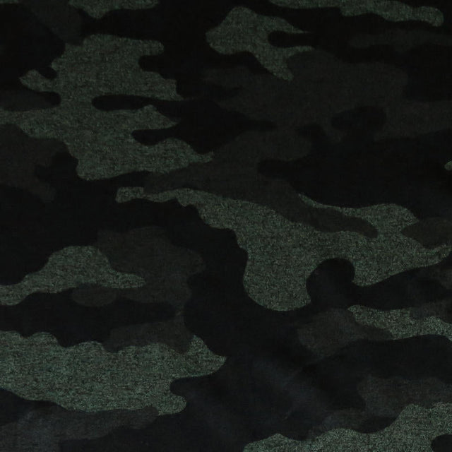 Poly Lycra Jersey Knit Fabric Evergreen Camo Marl Dry-Flex Ubersoft
