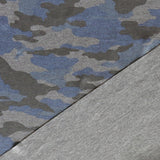 Poly Lycra Jersey Knit Fabric Blue Grey Camo Marl Dry-Flex Ubersoft