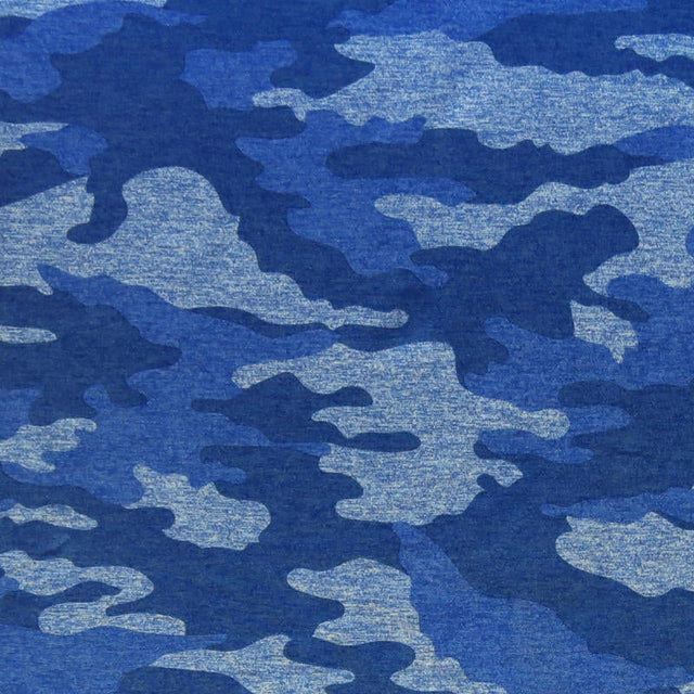Poly Lycra Jersey Knit Fabric Royal Camo Marl Dry-Flex Ubersoft