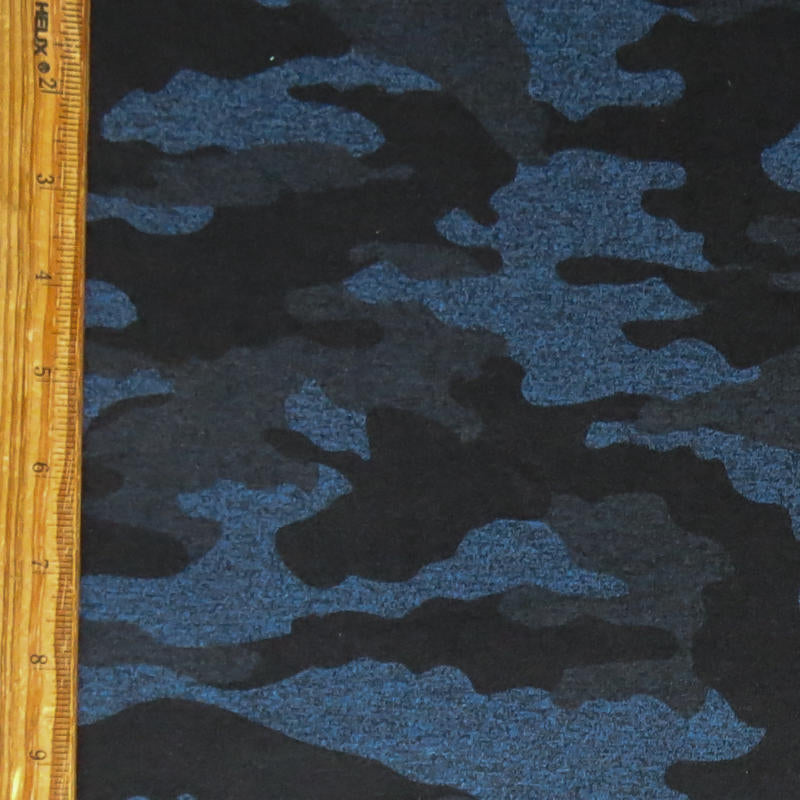 Poly Lycra Jersey Knit Fabric Sapphire Black Camo Marl Dry-Flex Ubersoft