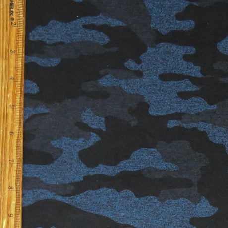 Poly Lycra Jersey Knit Fabric Sapphire Black Camo Marl Dry-Flex Ubersoft