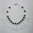 Polynesian Samoan Ula Nifos Necklace - White, Brown Beaded Design (1 Piece)