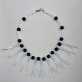 Polynesian Samoan Ula Nifos Necklace - White, Brown Beaded Design (1 Piece)