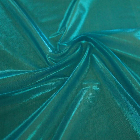 Ultrasheen Foiled Power Mesh Polyester Fabric - All-Over Foil, 4-Way Stretch, 56" Width (1 Yard)