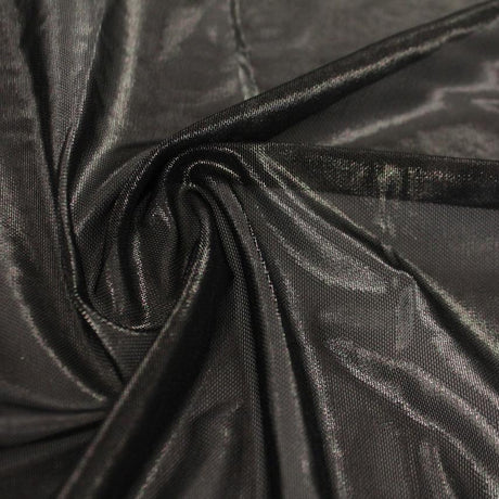 Ultrasheen Foiled Power Mesh Polyester Fabric - 4-Way Stretch Foil Finish, 56" Width (1 Yard)