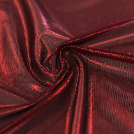 Ultrasheen Foiled Power Mesh Polyester Fabric - 4-Way Stretch Foil Finish, 56" Width (1 Yard)