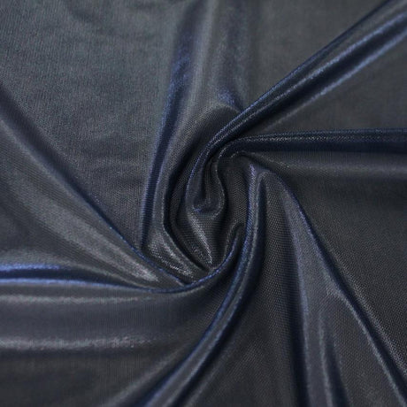 Ultrasheen Foiled Power Mesh Polyester Fabric - All-Over Foil, 4-Way Stretch, 56" Width (1 Yard)