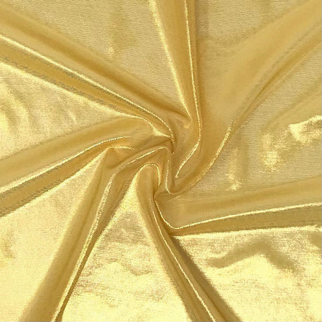 Ultrasheen Foiled Power Mesh Polyester Fabric - 4-Way Stretch Foil Finish, 56" Width (1 Yard)