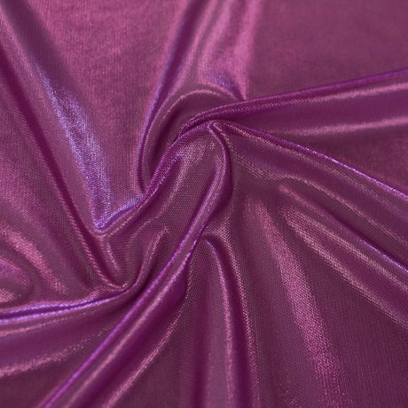 Ultrasheen Foiled Power Mesh Polyester Fabric - 4-Way Stretch Foil Finish, 56" Width (1 Yard)