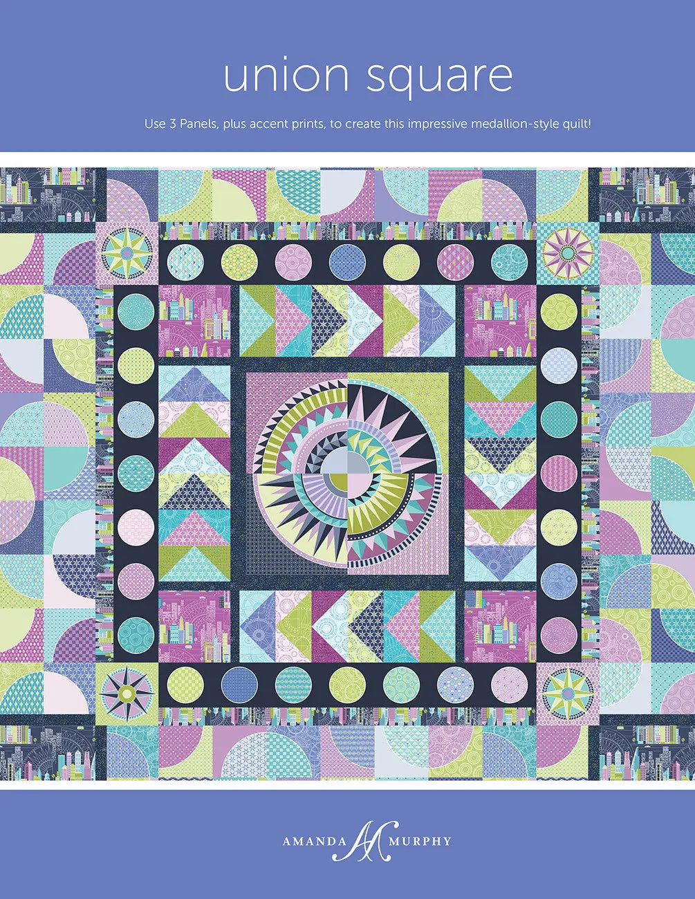 Quilt Pattern Union Square Medallion 79-1/2in x 79-1/2in