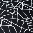 Unleaded Polyester Spandex Fabric - Black/White Geometric, 58/60" Width (1 Yard)