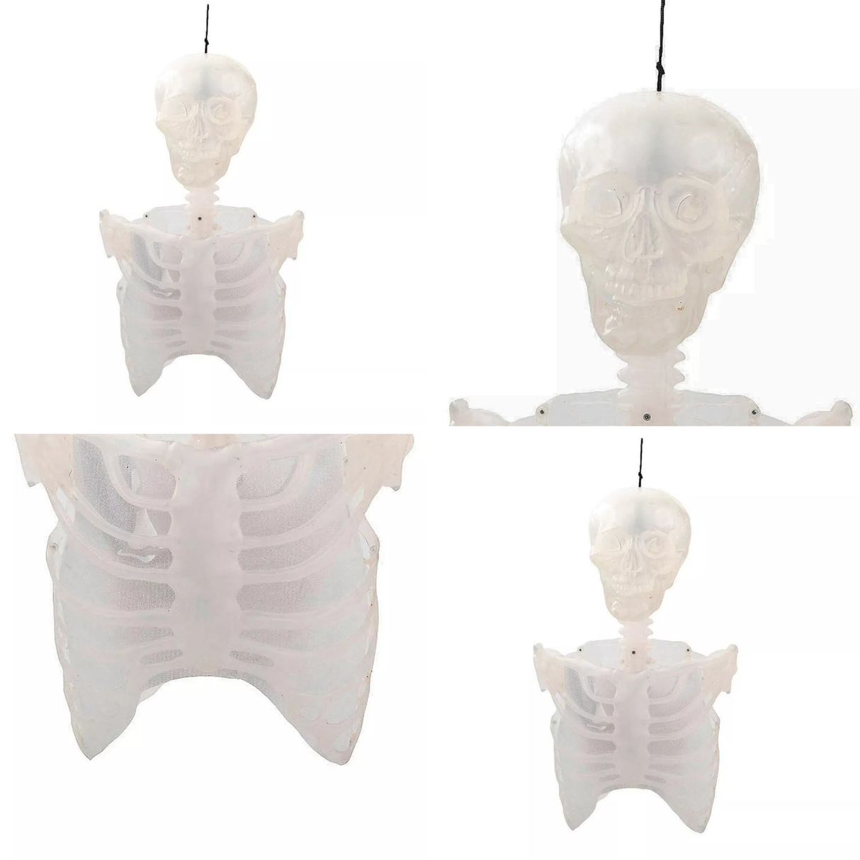 12 1/4 Inch Light Up Hanging Skeleton Torso Fire Flashing Halloween Decoration