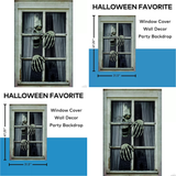 Halloween Skull & Hands Scary Window Frame Hanging Decoration 31 1/2" x 47 1/4"