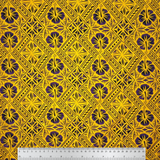 Traditional Tapa Hibiscus Cotton Fabric - Hibiscus Tapa Print, 36" X 45" (1 Yard)