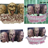 Zombie Wall Plaque 3 Faced Halloween Decoration