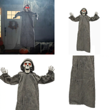4 Ft Hanging Gray Skeleton Reaper Halloween Decoration