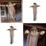 43 1/4" x 70 3/4" Light Up Hanging Skeleton Scarecrow Halloween Prop