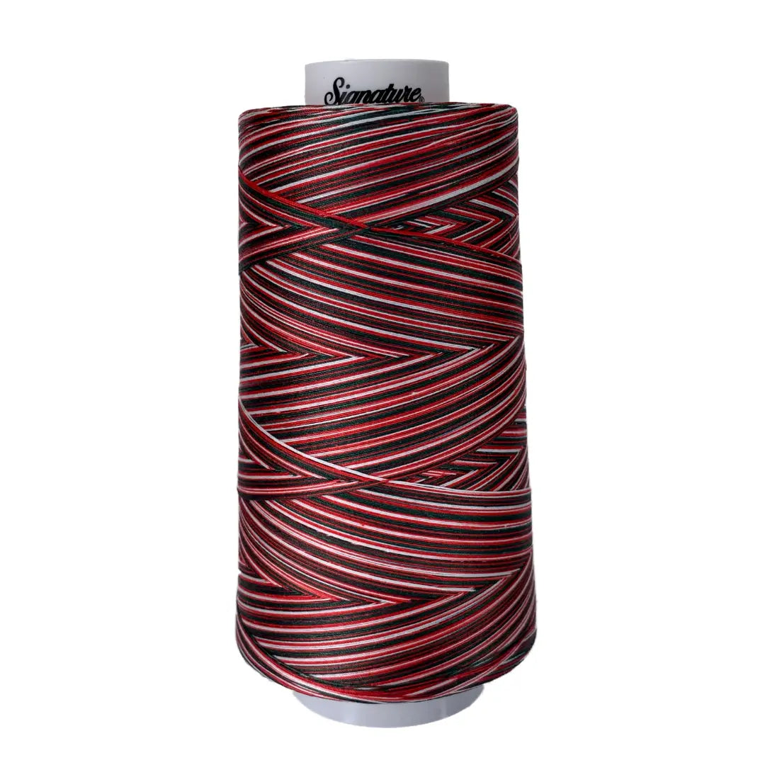 Cotton Variegated Thread Holiday Signature Green Red White 3000 Yards