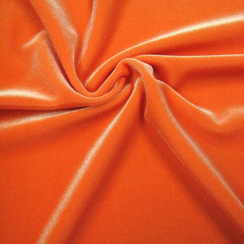 Solid Polyester Spandex Velvet Fabric - Medium Weight, 2 Ways Stretch, 58-60" Width