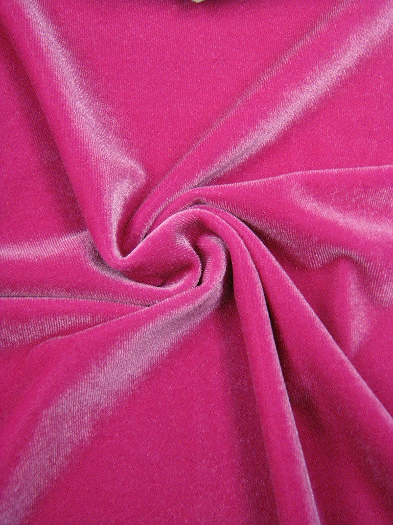 Solid Polyester Spandex Velvet Fabric - Medium Weight, 2 Ways Stretch, 58-60" Width