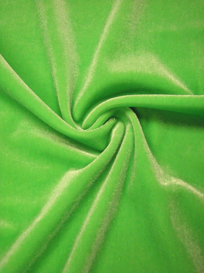 Solid Polyester Spandex Velvet Fabric - Medium Weight, 2 Ways Stretch, 58-60" Width