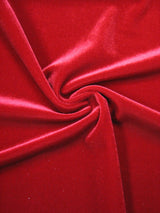Solid Polyester Spandex Velvet Fabric - Medium Weight, 2 Ways Stretch, 58-60" Width