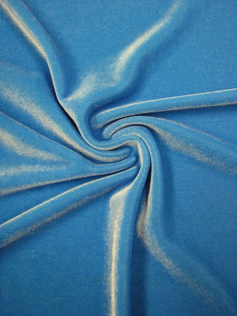 Solid Polyester Spandex Velvet Fabric - Medium Weight, 2 Ways Stretch, 58-60" Width