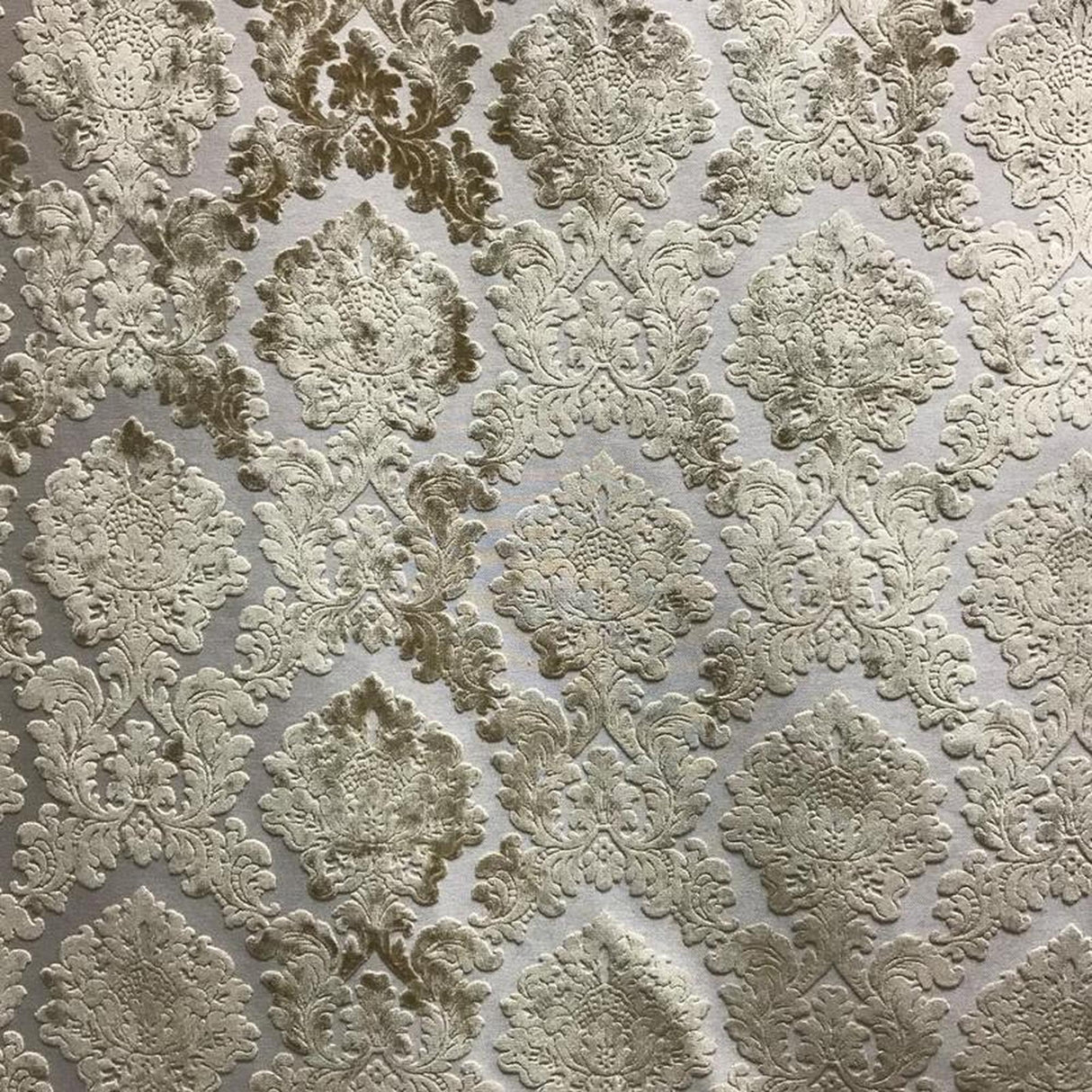 Valentino Traditional Damask Cut Velvet Fabric - Damask Pattern, 58" Width (1 Yard)