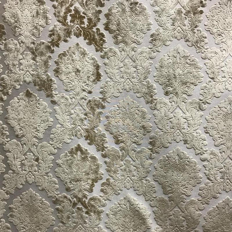 Valentino Traditional Damask Cut Velvet Fabric - Damask Pattern, 58" Width (1 Yard)
