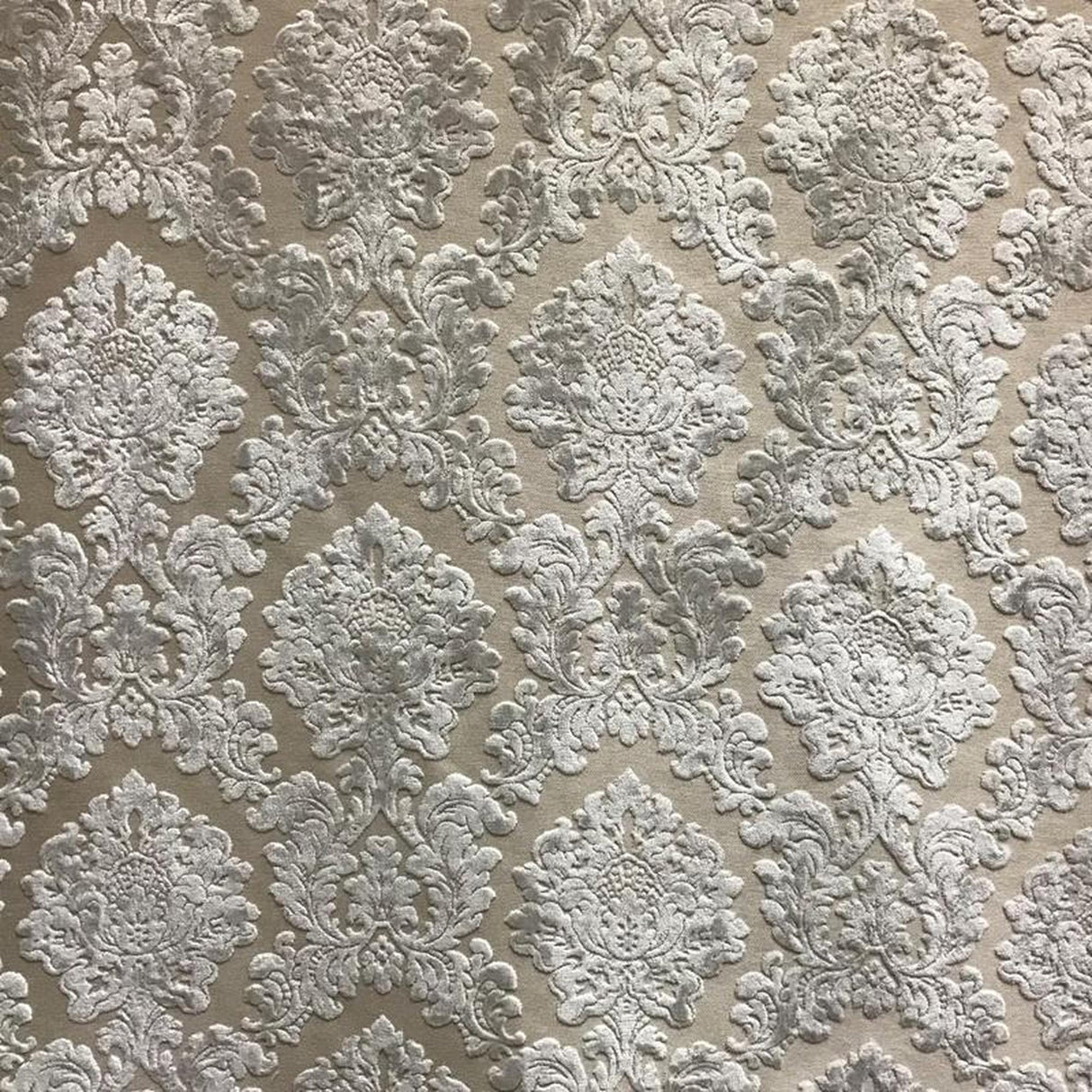 Valentino Traditional Damask Cut Velvet Fabric - Damask Pattern, 58" Width (1 Yard)