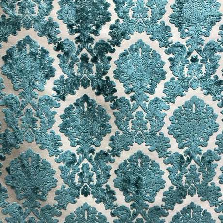 Valentino Traditional Damask Cut Velvet Fabric - Damask Pattern, 58" Width (1 Yard)