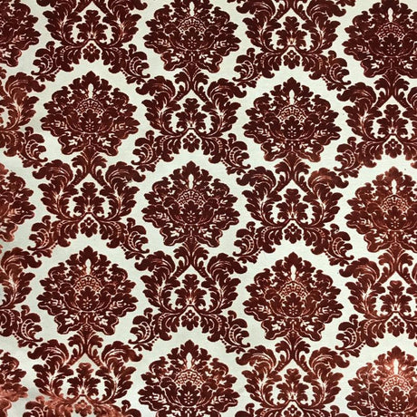 Valentino Traditional Damask Cut Velvet Fabric - Damask Pattern, 58" Width (1 Yard)