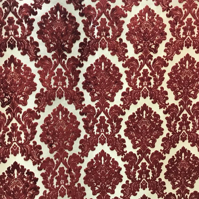 Valentino Traditional Damask Cut Velvet Fabric - Damask Pattern, 58" Width (1 Yard)