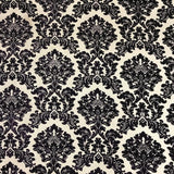 Valentino Traditional Damask Cut Velvet Fabric - Damask Pattern, 58" Width (1 Yard)