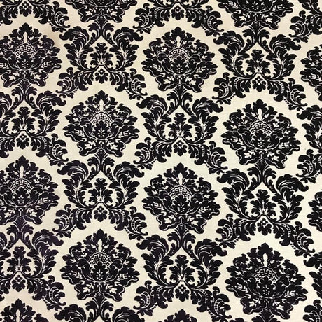 Valentino Traditional Damask Cut Velvet Fabric - Damask Pattern, 58" Width (1 Yard)