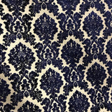 Valentino Traditional Damask Cut Velvet Fabric - Damask Pattern, 58" Width (1 Yard)
