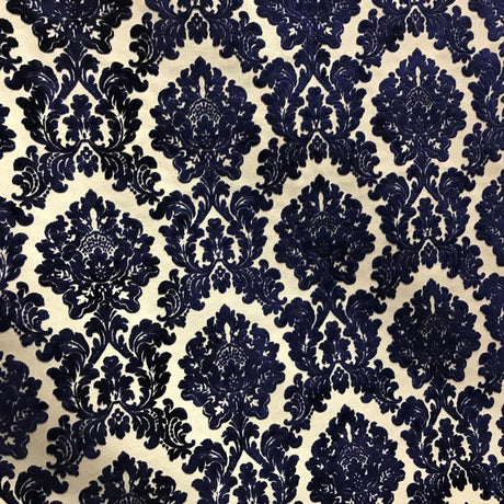 Valentino Traditional Damask Cut Velvet Fabric - Damask Pattern, 58" Width (1 Yard)