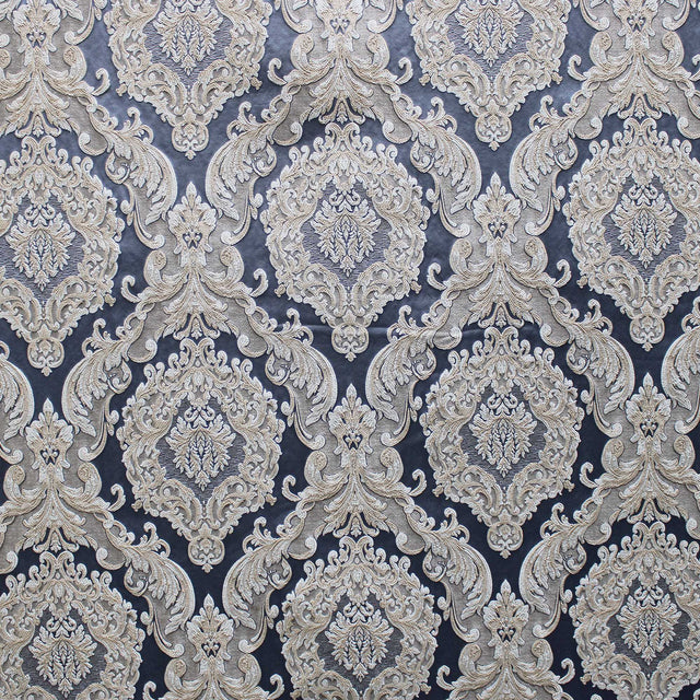 Varley Damask Jacquard Polyester Fabric - Textured Damask, 53" Width (1 Yard)