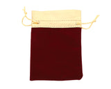 4"x6" Burgundy Velvet with Gold Drawstring Gift Favor Bags - Pack of 72