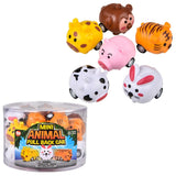 Mini Animal Pull Back Cars (24 Pc Canister)