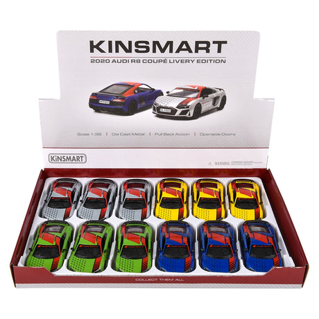 Die-Cast Pull Back Audi R8 Coupe (12 PC Display)