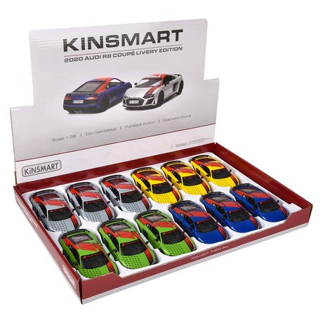 Die-Cast Pull Back Audi R8 Coupe (12 PC Display)