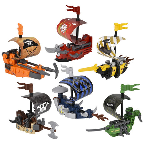 Building Block Pirate Ship (12 Pc Display)