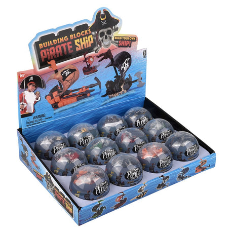 Building Block Pirate Ship (12 Pc Display)