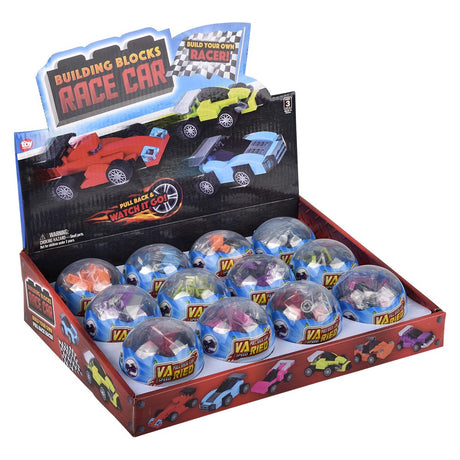 Building Block Pull Back Race Car (1 UNT)
