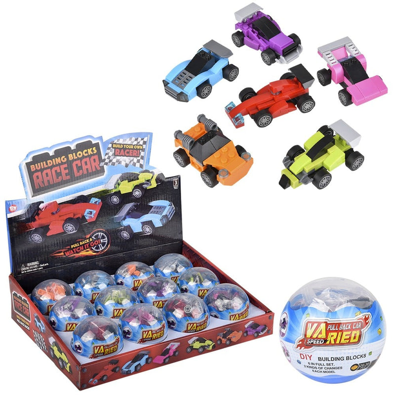 Building Block Pull Back Race Car (1 UNT)