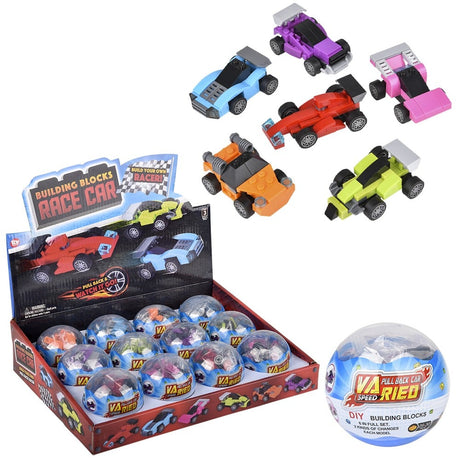 Building Block Pull Back Race Car (1 UNT)