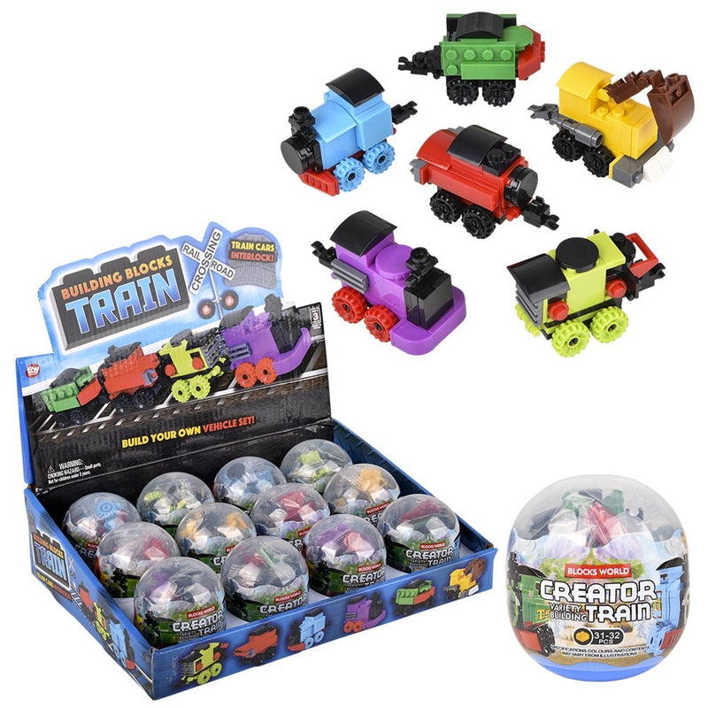 Building Block Train Assortment (12 PC Display)